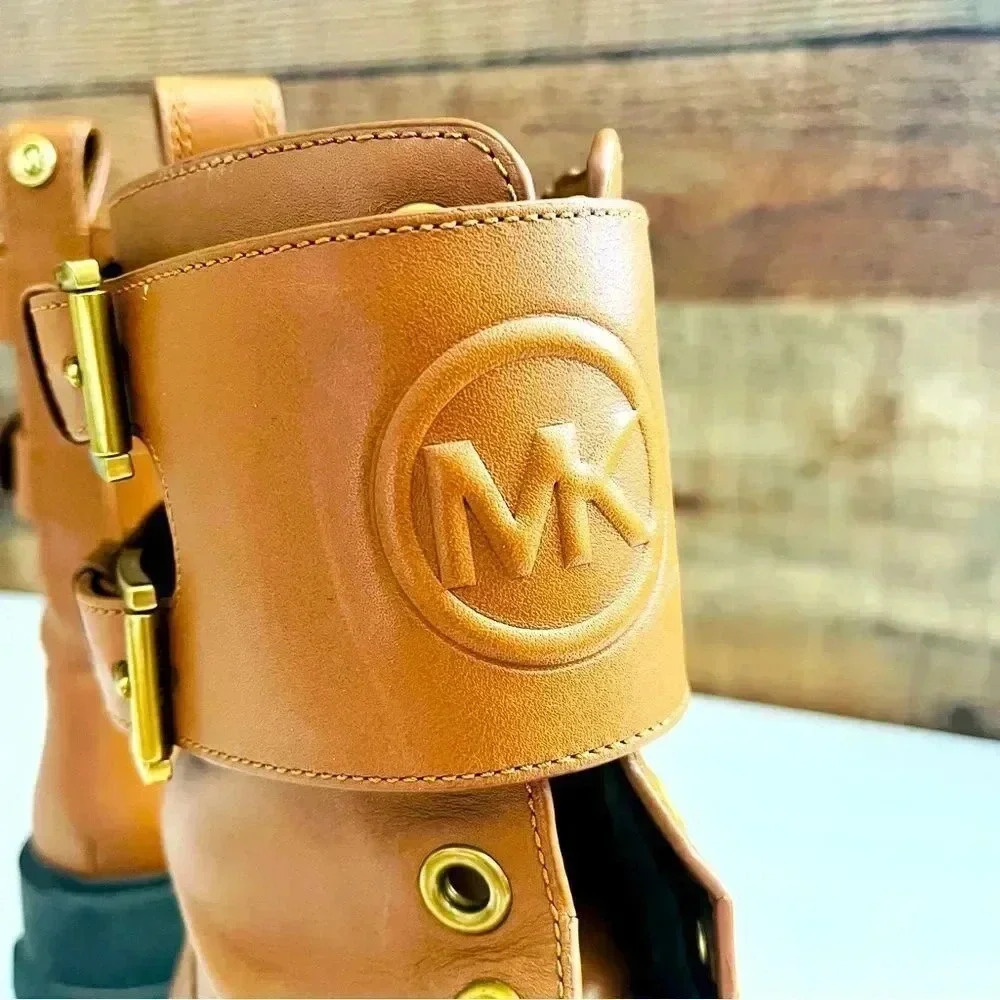 Micheal Kors Ridley Leather Combat Boots - Picture 10 of 13